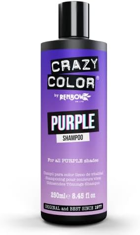 Crazy Color Purple Colored Shampoo To Refresh and Prolong Semi-Permanent Color Treated Hair 250ml