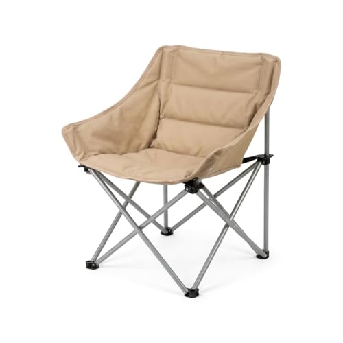 , Beige Fabric Padded Seat With Sturdy Metal Frame, Portable Armless Chair For Home, Office, Indoor And Outdoor Use