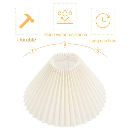 image for OSALADI White Pleated Lamp Shade White Mushroom Lamp Shade Pleated Fab