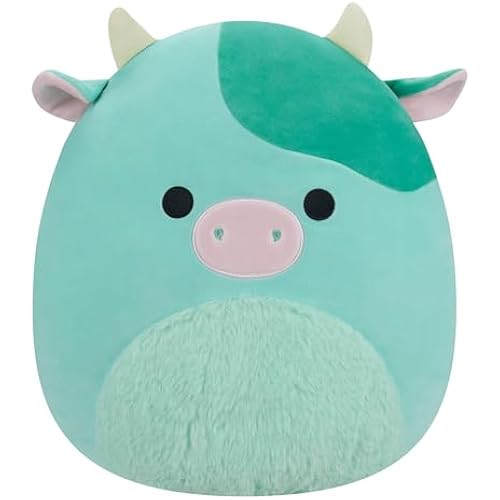 Squishmallows Original 14-Inch Seamus Green Cow with Fuzzy Belly - Large Ultrasoft Official Jazwares Plush