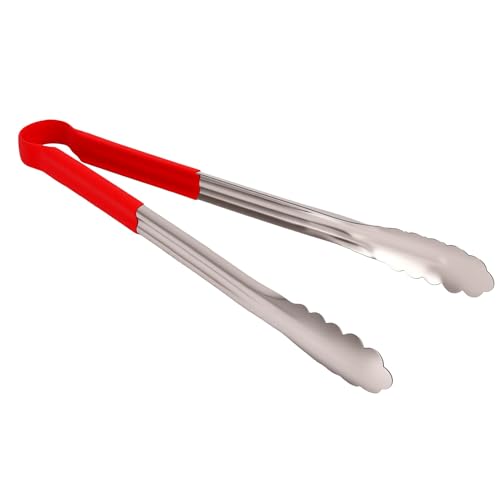 Ymiko Pinças de Mola Pinças de Cozinha Utilitárias Com Extremidade Em Forma de Ventilador à Prova de Calor até 180C Máquina de Lavar Louça Segura para Grelhar Servindo Cozinha (Grande 52x5cm)