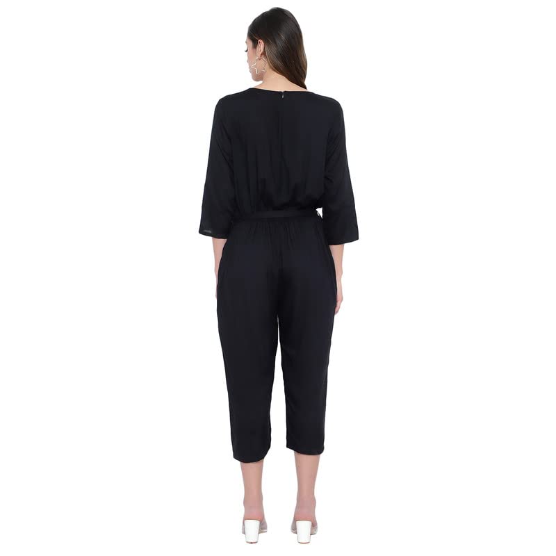 Image of Women's Knee Length Full sleeves jumpsuit (multicolor)