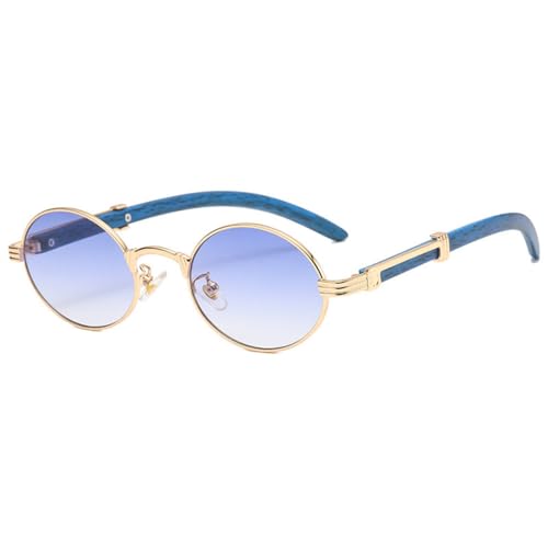 Lunettes de soleil ellipse bois luxe style punk vintage