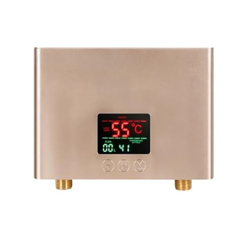 Calentador de Agua Electrico Instantaneo, Calentador De Agua Eléctrico Instantáneo De 3000W / 5500W, Miniconversión De Frecuencia Inteligente, Temperatura Constante para Duchas y Cocinas(GOLDE,220 300
