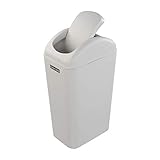 Jandson 14 Liter Swing Trash Can, Slim Trash Bin for Narrow Space, Light Grey