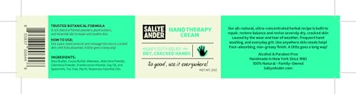 SALLYEANDER Heavy Duty Hand Therapy Cream - 2oz - Best Hand Cream for Dry Cracked Hands - Moisturize Dry Skin - Scented with Natural Essential Oils - Dry, Working Hands - for Men & Women