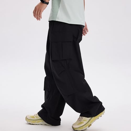 XYXIONGMAO Men's Black Multi-Pocket Cargo Pants Techwear Pleated Overalls Streetwear Joggers Loose Hip Hop Casual Sweatpants3