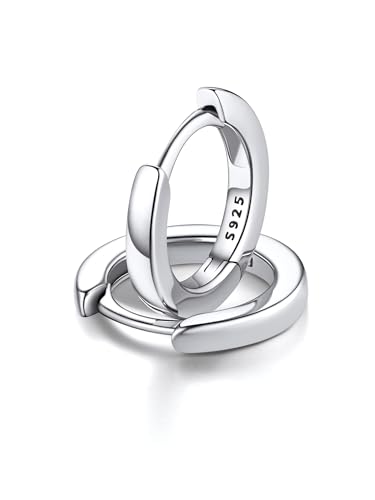 FaithHeart Sterling Silver Hoop Earrings for Women, Hypoallergenic Huggie Hoop Earrings Lightweight Small Cartilage Earrings Hoop Earring Dainty Everyday Earrings 6/8/10/12/14/15/16/18/20mm