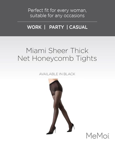 MeMoi Miami Sheer Thick Net Honeycomb Tights2