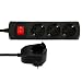 Produktbild REV Steckdosenleiste PowerSplit - Mehrfachsteckdose 4-fach (3+1) mit Schalter, Wandsteckdose bleibt erhalten, 3500W, 5m, schwarz