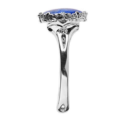 American West Bracelet Sterling Gemstone Lapis Floral Cuff Size Small #TOP3