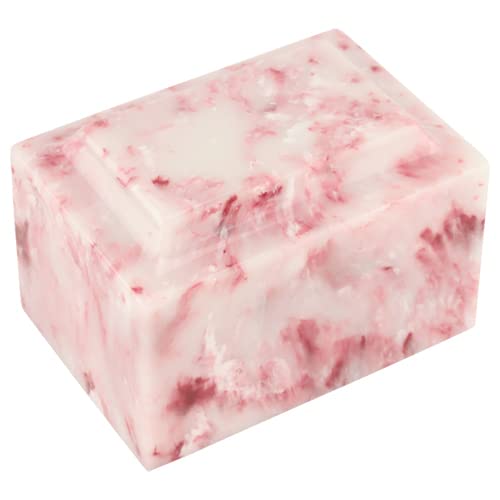Ruby Classic Cultured Marble for Silverlight Urns by Mackenzie Vault, Red Cremation Urn for Ashes, Adult Sized, Ground Burial, Home Memorial, and Funeral Service