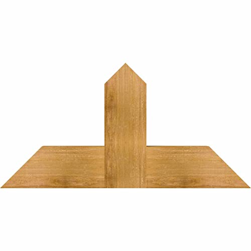 Ekena Millwork 36"W x 18"H x 4"D x 6"F, 12/12 Pitch, Portland Rough Sawn Timber Gable Bracket, Western Red Cedar