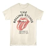 The Rolling Stones T Shirt for Men & Women NYC '75 Front & Back Print Natural Short Sleeve Graphic Tee