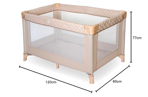 My Babiie Travel Cot - Lightweight, From Birth To 15Kg, Easy Fold & Compact, Travel Bag, 120Cm X 60Cm Padded Mattress - Blush - 10