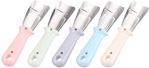 5pcs Edelstahl Eiskratzer Gefrierschrank Frost Schaufel Ice Remover Scoop Gemüseschneider mit Kunststoffgriff for Haushalt Kühlschrank (Farbe: Grau)