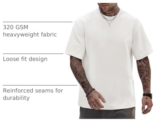Image of Herberton Mens Oversized T-Shirts Heavyweight Stretch Thick Cotton Tee