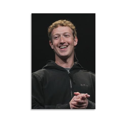 Peinture murale Mark Zuckerberg poster sur toile decoration moderne 50x75
