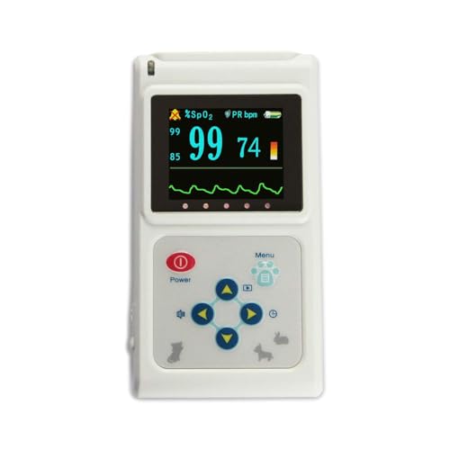 Oxímetro de pulso veterinario de mano para gatos y perros con sonda y cable USB, ideal para uso doméstico y hospitalario