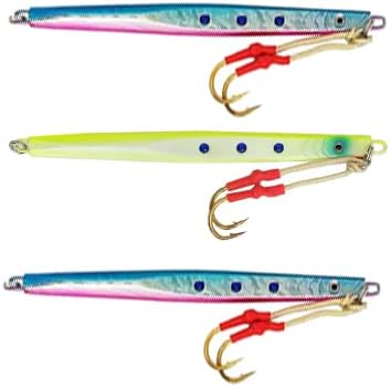 Speed Knife Jigs 400g 14oz Chartreuse / Blue Pruple 3 Pieces