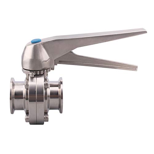 Dernord Butterfly Valve With Trigger Handle Stainless Steel 304 Tri Clamp Clover (1.5 Inch Tri Clamp Butterfly Valve) #TOP5