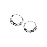 Lieferumfang: 2 Stück NKlaus Paar 925er Sterlingsilber Keltische Bali Ohrringe Creolen 20mm 6970