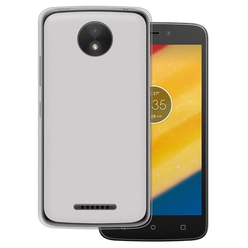 OAGELIM Funda Compatible con Motorola Moto C Plus Case Antigolpes con Cubierta Protectora Flexible de TPU Suave y Resistencia a Arañazos con Protección (Blanco)