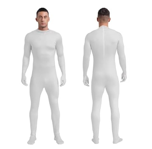 HOUXINQWWP Combinaison à manches longues avec fermeture éclair et gants pour homme L-7XL, Rouge, 5XL