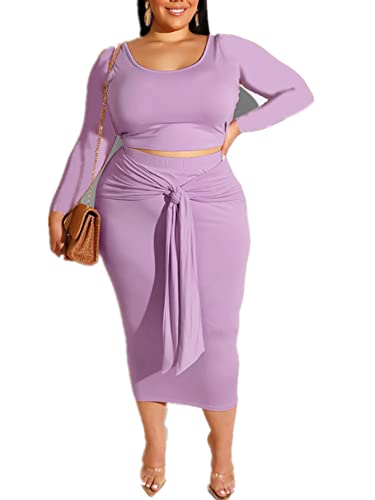 Image of Plus Size Women 2 Piece Outfits Sets Sexy Tracksuit Midi Dress,Sleeveless Tank Top Bodycon Skirts Set Casual Summer