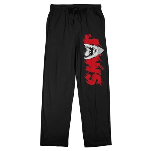 Jaws Shark Logo Men's Black Sleep Pajama Pants
