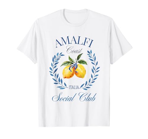 Amalfi Coast Lemon Italy Vintage Summer Travel Social Club T-Shirt