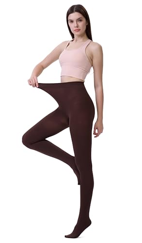 Image of DUCMODA Women's 70D Semi-Opaque Tights High Waist Solid Soft Stretch Pantyhose