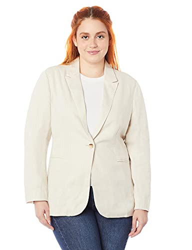 Blazer Básico Feminino Em Linho Hering, Cinza Claro, 036