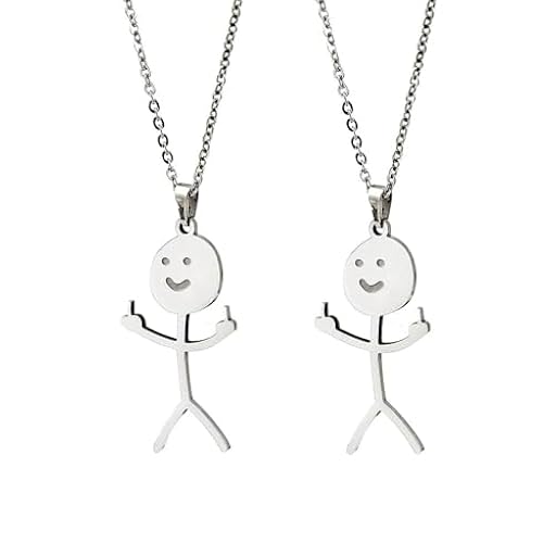 Ozmw 2 Divertidos Collares de Garabatos, Collar a Juego con Gestos de Dedo, Collar para Niños, Collar con Colgante de Dedo para Hombres y Mujeres, Regalo (Plata) | Ya disponible en tu tienda friki favorita! En mundofriki.es! Ozmw 2 Divertidos Collares de Garabatos, Collar a Juego con Gestos de Dedo, Collar para Niños, Collar con Colgante de Dedo para Hombres y Mujeres, Regalo (Plata) | Ya disponible en tu tienda friki favorita! En mundofriki.es!