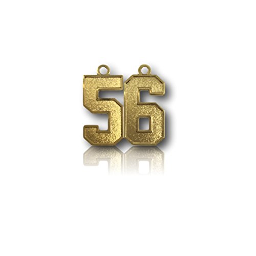 CustomNumberCharms Number 56 Gold Plated Jersey Style Sports Necklace Charm Pendant (0.8