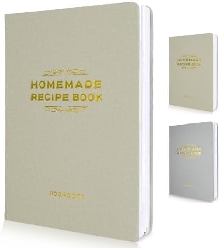 Custom Recipe Book With Waterproof Cover - 240 Page Blank Cookbook For Family Recipes