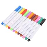 Mikikit 12 Stück Wasserlösliche Whiteboard Marker Stifte Farbige Filzstifte für Schule und Büro...