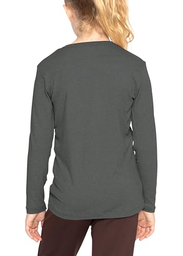 Image of Shirts for Girls Long Sleeve Crew Neck Top, Hoodie or 3 /4 Sleeve Soft Stretch Kids Lightweight Size 2-16