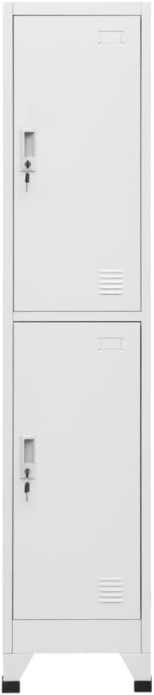 Large Rectangular Locker Cabinet for Office and Utility Room Storage, Industrial Grey Steel Locker Cabinet with Secure Lock