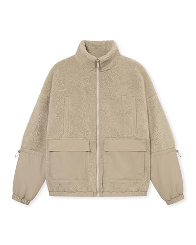 Johnny Urban Teddyjacke Damen & Herren Beige - Carson - Unisex Sherpa Fleecejacke für Herbst & Winter - Outdoor Teddy Jacke Warm - Warme Übergangsjacke