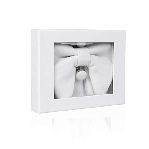 Image of GUSLESON Mens Solid Plaid Velvet Pre-tied Adjustable Bow Tie and Pocket Square Cufflink Set with Gift Box