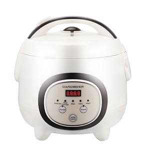 Mini Rice Cooker, 1.0L Smart Protable Non-Stick Small Travel Cooker, 6 Multicook Functions And 24 Hours Timer Delay, Suitable For 1-3 People With Steamer Basket (Beige)