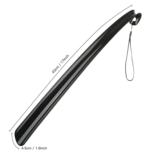 Shoe Horn 17"/43Cm Long - 2 Pack - Shoe Horn Long Handle For Seniors - Super Strong Plastic, Comfortable And Easy To Store, Shoehorn Fit For Us Men, Women, And Kids (Black) #TOP1