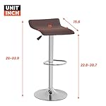 Set of 2 Adjustable Bar Stools, Barstools with Modern PU Leather Swivel Barstools for Kitchen Counter Height Chair (Brown) - Image 3