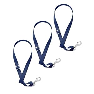 Versatile Adjustable Nylon Strap for Horse Feeders & Blankets – Durable Horse Bucket Strap, 1-Inch Wide, 25″-45″ Length, Nickel-Plated Hardware(3PCS, Navy Blue)