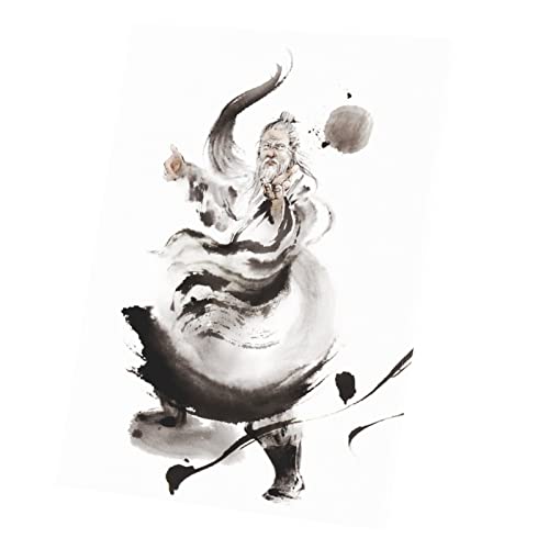 Illustration Encre Chine Tai Chi Toile Déco pour Salon et Bureau