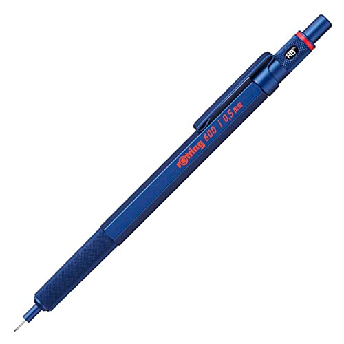 Rotring 600 mechanical pencil, hb 0. 5 mm, blue all-metal body,...