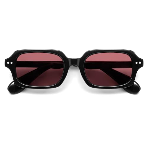 Image of VANLINKER Retro Small Square Sunglasses for Men Women Trendy 90s Rectangle Shades VL9879