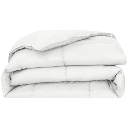 Image of Modern Threads Comforter Duvet Insert, Reversible Quilted Down Alternative Comforter with Corner Tabs, All Season Bedding, Twin, Antique White