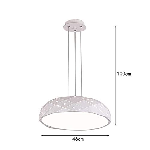 Lustre LED rond en fer blanc et acrylique moderne pour salon